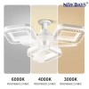 NEWDAYS brand's cross-border new led square three-blade fan light, E27 screw-top foldable fan light, energy-saving high-brightness remote-controlled dimming lighting ceiling fan with light Application Scenario